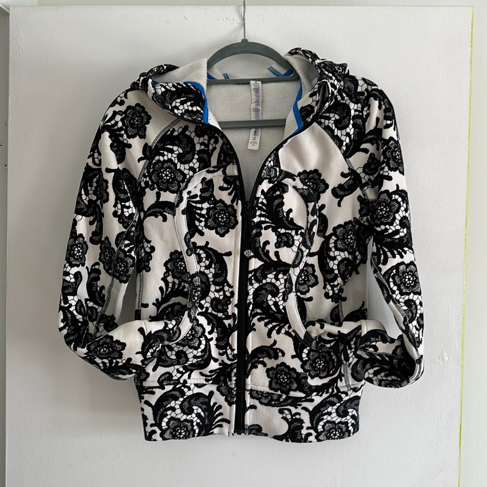 Black and White Lace LuluLemon hoodie